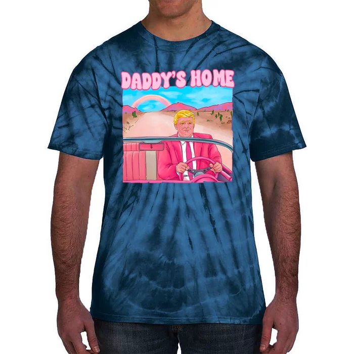 Daddys Home Donald Trump Pink Tie-Dye T-Shirt