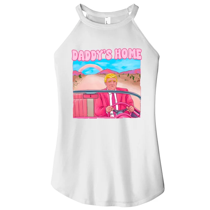 Daddys Home Donald Trump Pink Women’s Perfect Tri Rocker Tank