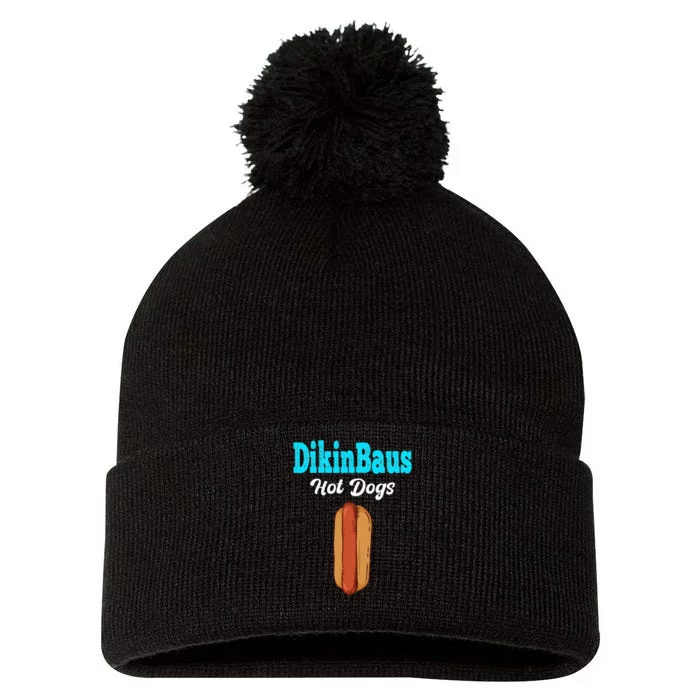 DikinBaus Hot Dogs Pom Pom 12in Knit Beanie