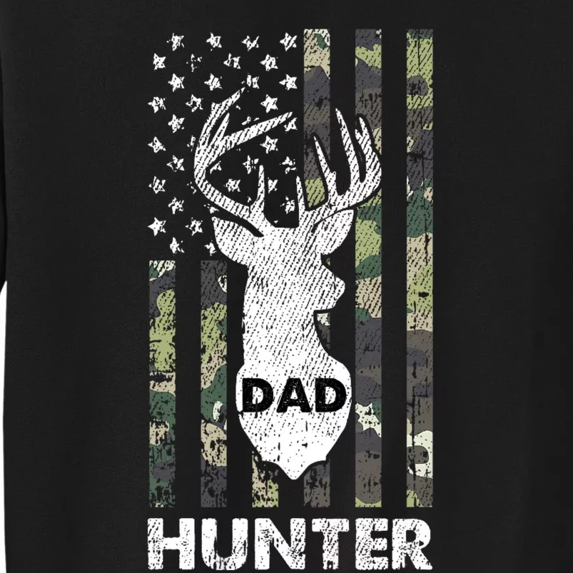 Deer Hunter Dad Cool Hunting American Flag Camo Stripes Papa Sweatshirt