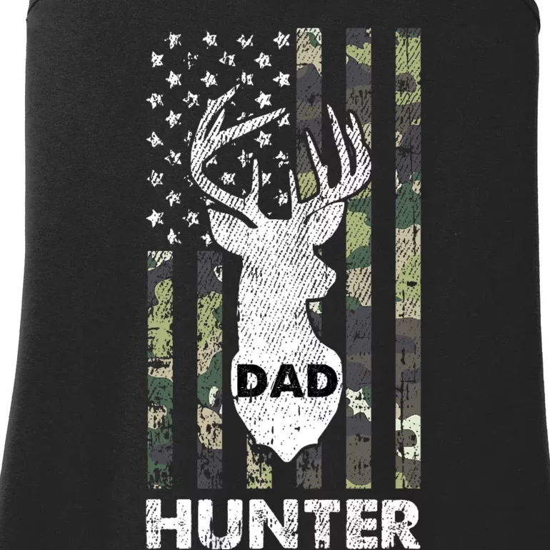 Deer Hunter Dad Cool Hunting American Flag Camo Stripes Papa Ladies Essential Tank