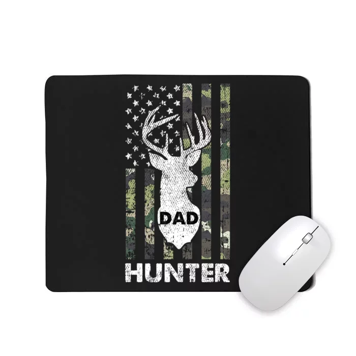 Deer Hunter Dad Cool Hunting American Flag Camo Stripes Papa Mousepad