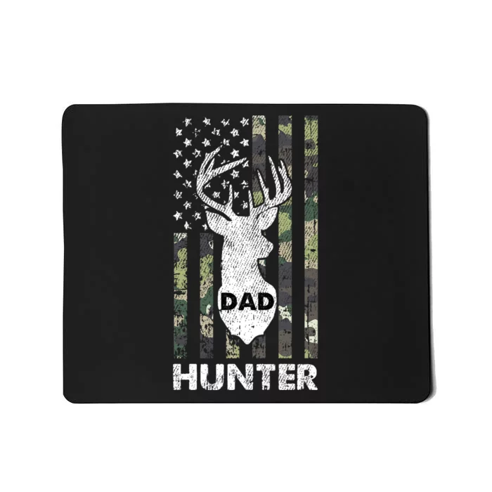 Deer Hunter Dad Cool Hunting American Flag Camo Stripes Papa Mousepad