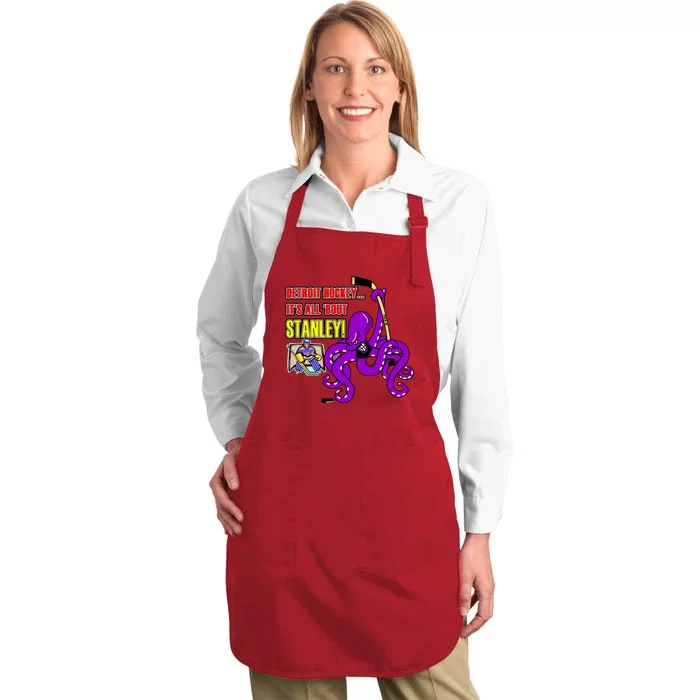 Detroit Hockey Full-Length Apron With Pocket