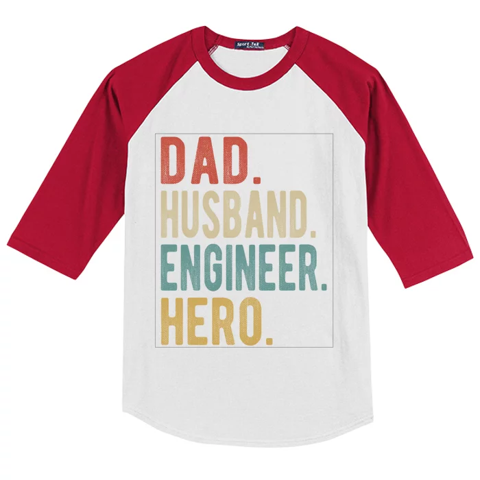 Dad Husband Engineer Hero Gift Kids Colorblock Raglan Jersey