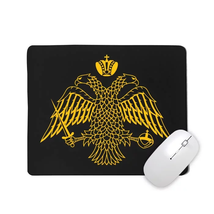 Double Headed Eagle Byzantine Christian Orthodox Emblem Mousepad