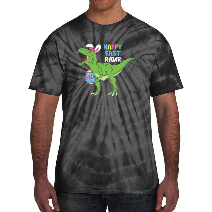 Dinosaur Happy East Rawr Easter Day Funny Ears Bunny T Rex Tie-Dye T-Shirt