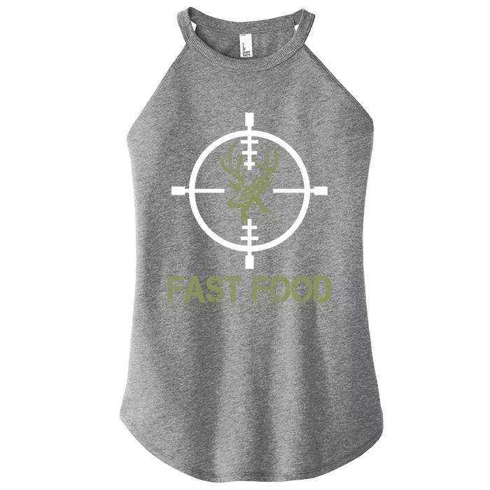 Deer Hunting Eat More Fast Food Cute Tee For Hunters Gift Women’s Perfect Tri Rocker Tank