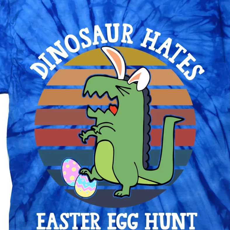 Dinosaur Hates Easter Egg Hunt T Rex Bunny Ears Easter Gift Tie-Dye T-Shirt