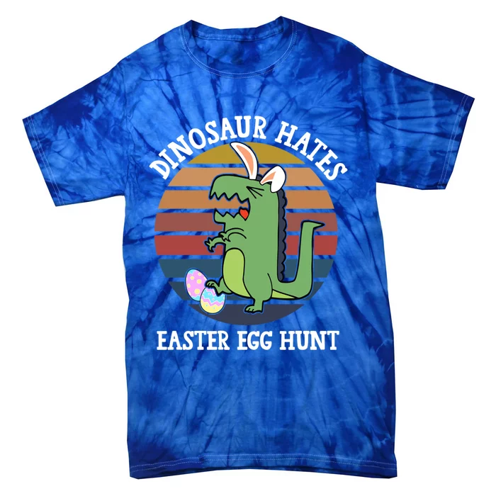 Dinosaur Hates Easter Egg Hunt T Rex Bunny Ears Easter Gift Tie-Dye T-Shirt