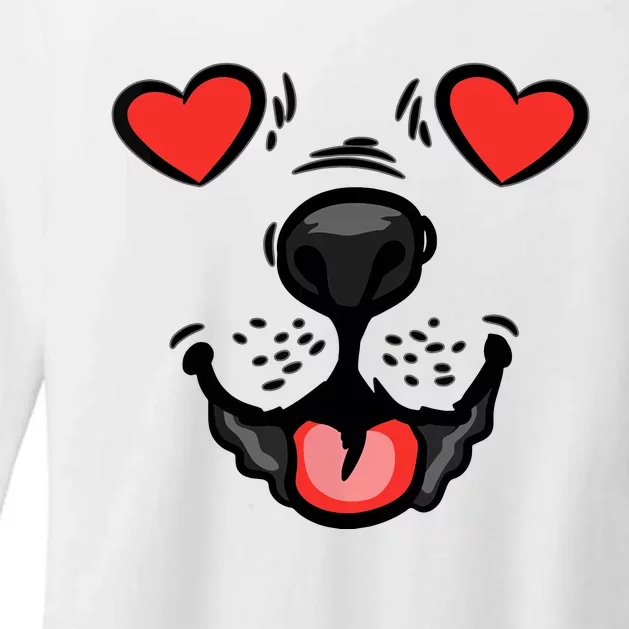 Dog Heart Eyes Valentines Day Cute Puppy Doggie Pet Lover Womens CVC Long Sleeve Shirt