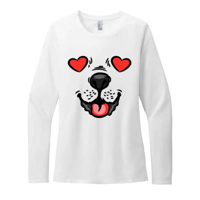 Dog Heart Eyes Valentines Day Cute Puppy Doggie Pet Lover Womens CVC Long Sleeve Shirt