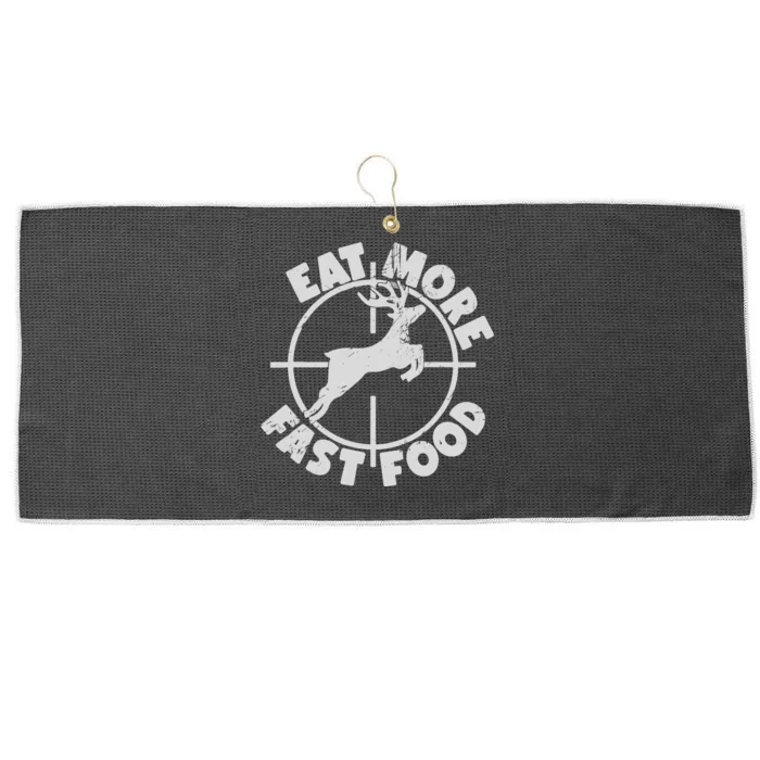 Deer Hunting Eat More Fast Food Funny Tee For Hunters Large Microfiber Waffle Golf Towel