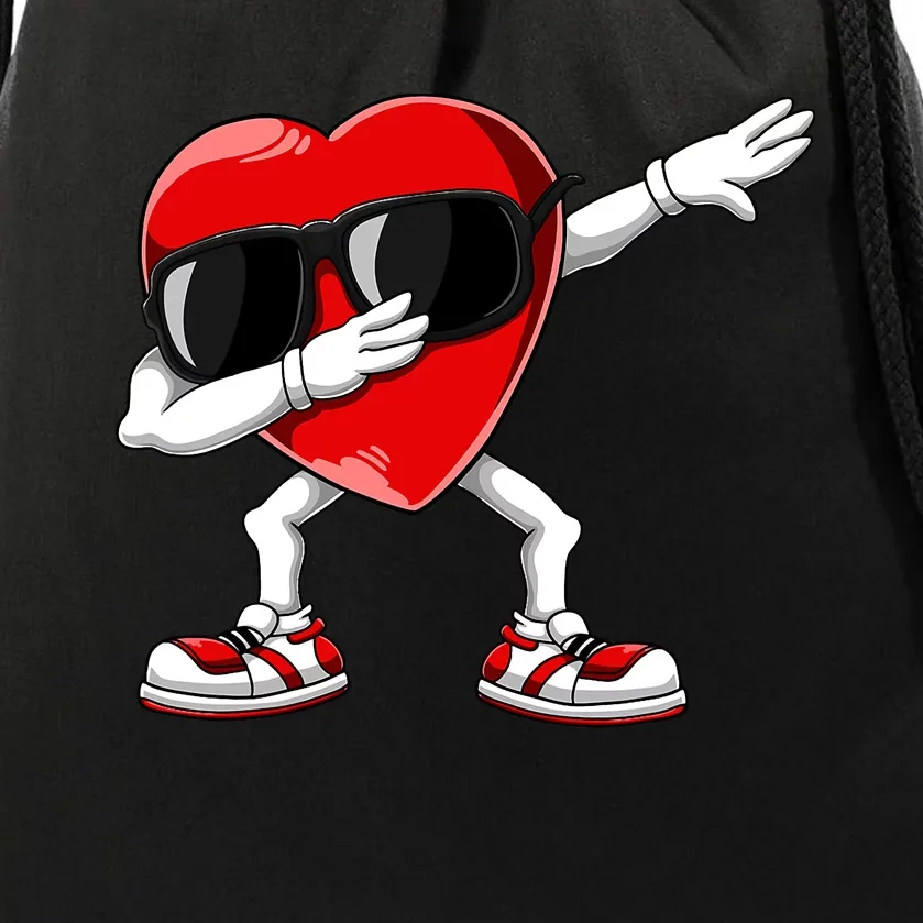 Dabbing Heart FunnyValentines Day Red Heart Drawstring Bag