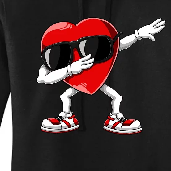 Dabbing Heart FunnyValentines Day Red Heart Women's Pullover Hoodie