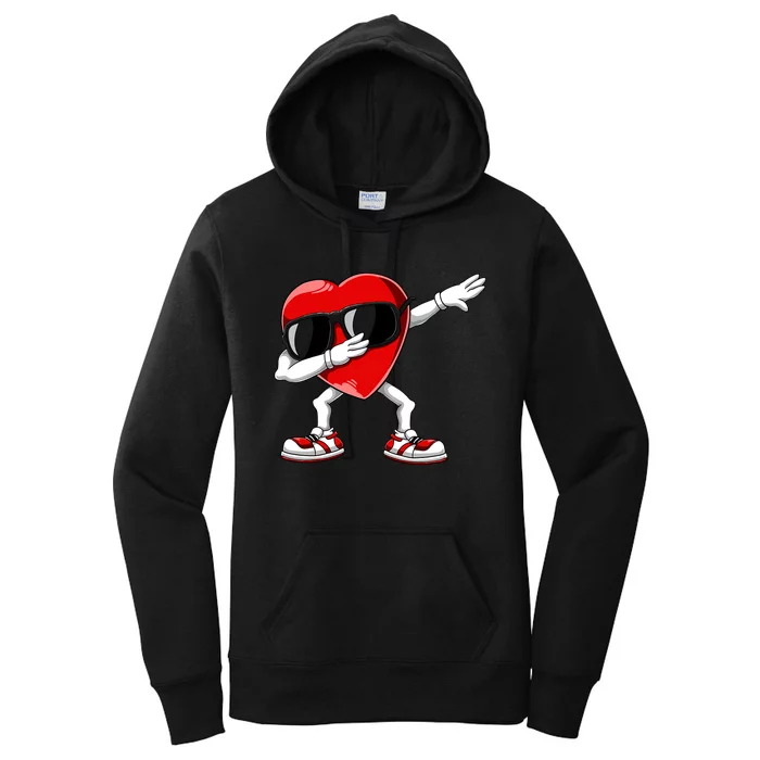 Dabbing Heart FunnyValentines Day Red Heart Women's Pullover Hoodie