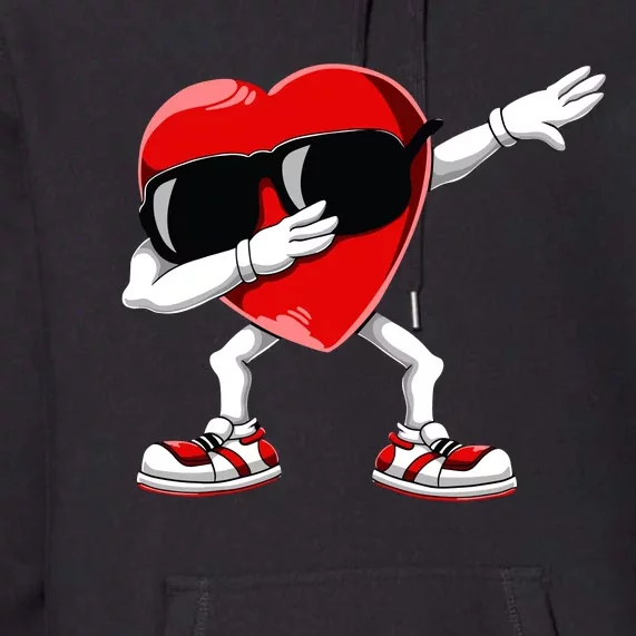 Dabbing Heart Funny Gifts Valentines Day Premium Hoodie