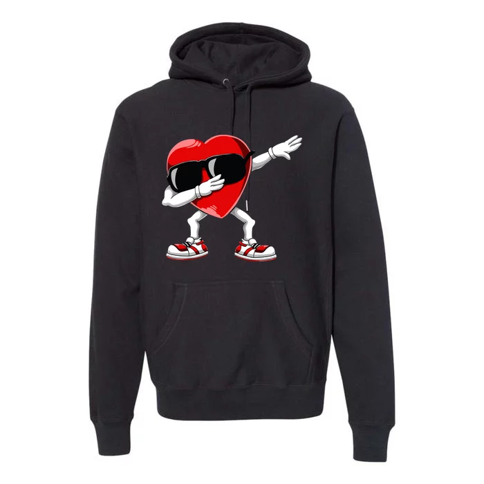 Dabbing Heart Funny Gifts Valentines Day Premium Hoodie