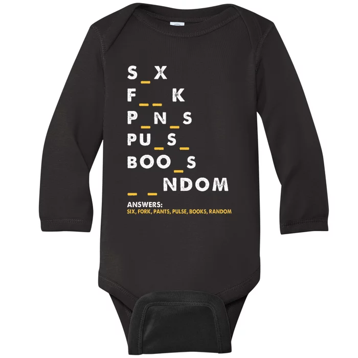 Dirty Humor For Dirty Mind Graphic Baby Long Sleeve Bodysuit