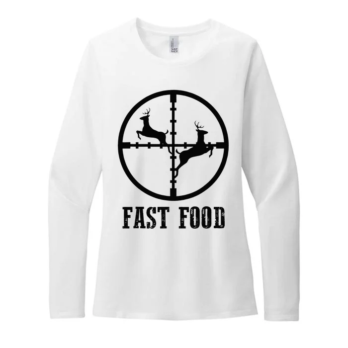 Deer Hunting Funny Hunter Fast Food Gift Womens CVC Long Sleeve Shirt