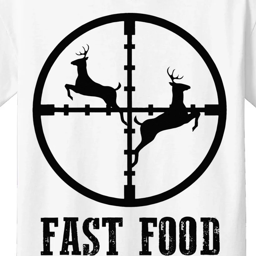 Deer Hunting Funny Hunter Fast Food Gift Kids T-Shirt