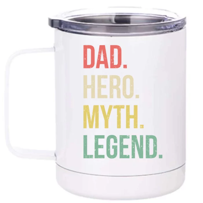 Dad Hero Funny Father Legendary Daddy Dad Joke Lover Gift Front & Back 12oz Stainless Steel Tumbler Cup