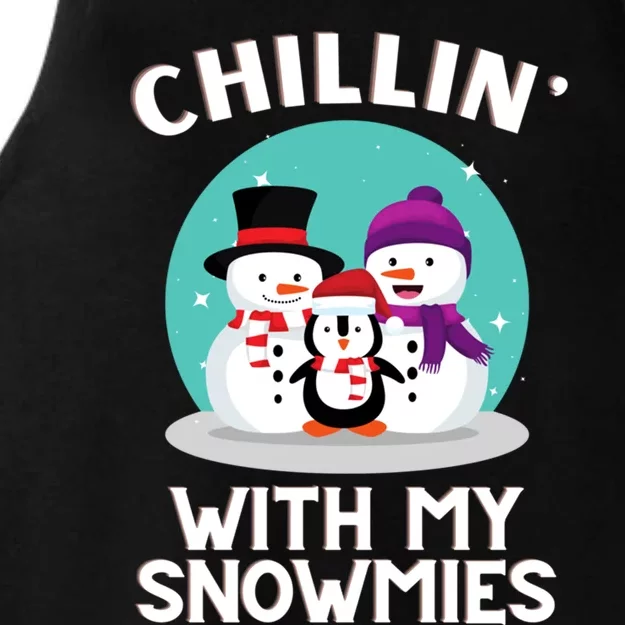 December Holidays Family Snow Chillin With My Snowmies Funny Gift Ladies Tri-Blend Wicking Tank