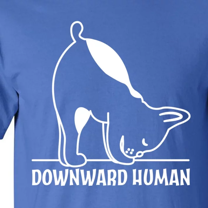 Downward Hu Funny Yoga Dog Lover Gift Tall T-Shirt