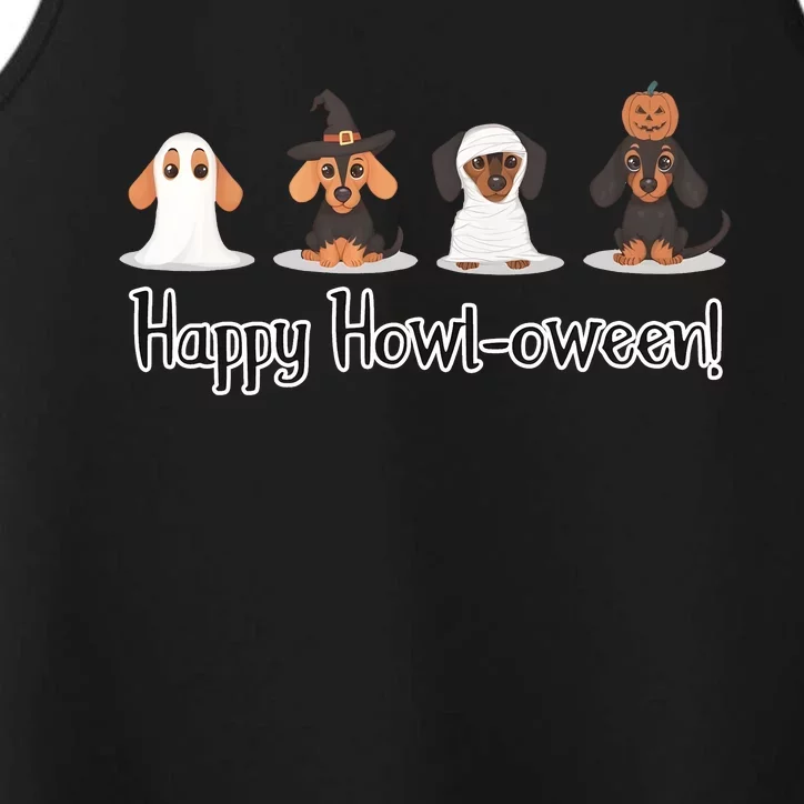 Dachshund Halloween Funny Witch Dog Lover Halloween Spooky Season Performance Tank