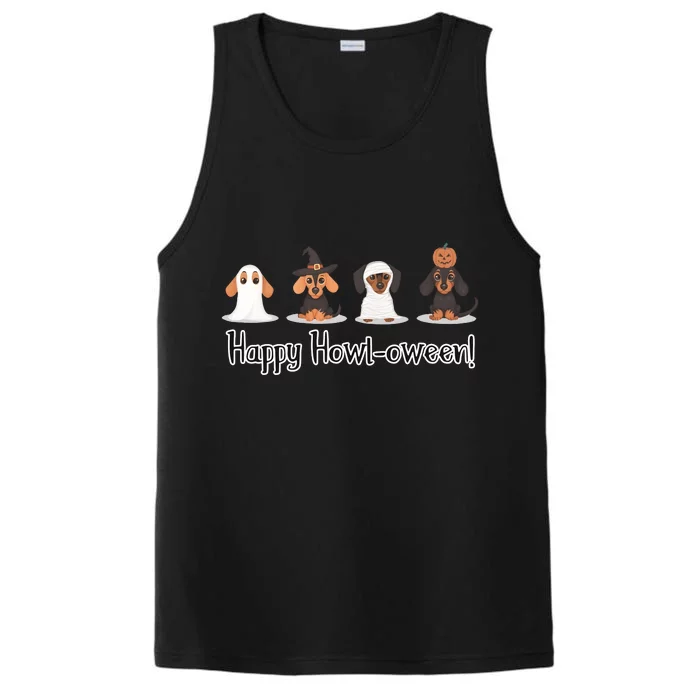 Dachshund Halloween Funny Witch Dog Lover Halloween Spooky Season Performance Tank