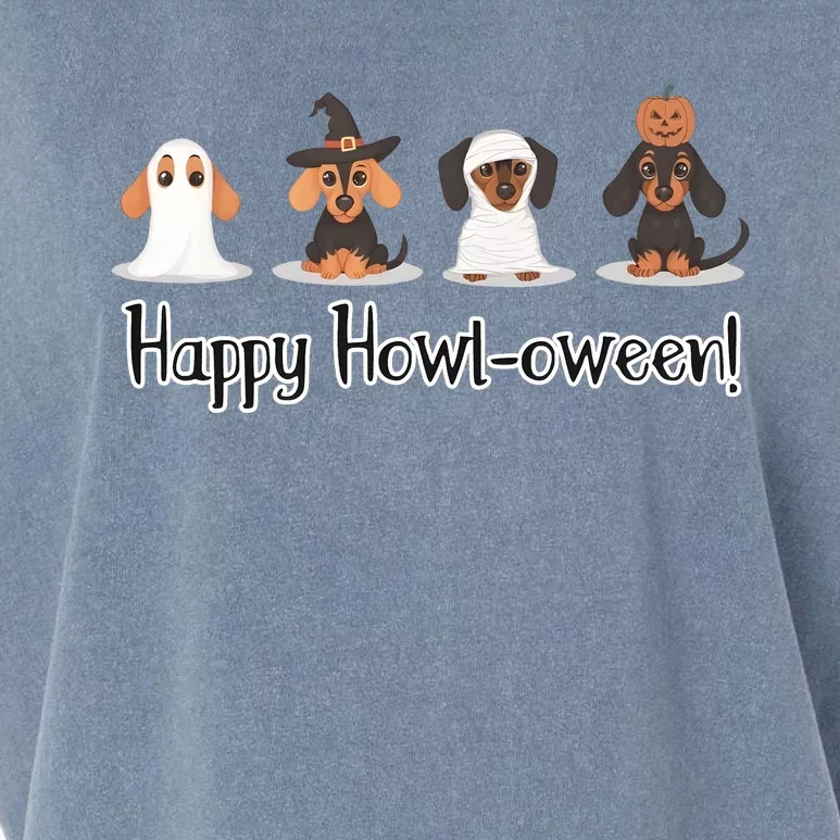 Dachshund Halloween Funny Witch Dog Lover Halloween Spooky Season Garment-Dyed Women's Muscle Tee