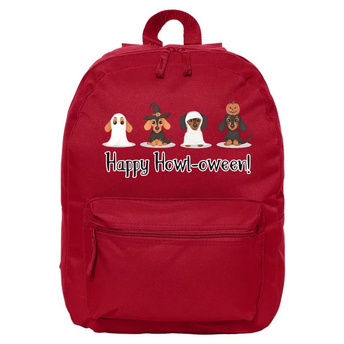 Dachshund Halloween Funny Witch Dog Lover Halloween Spooky Season 16 in Basic Backpack