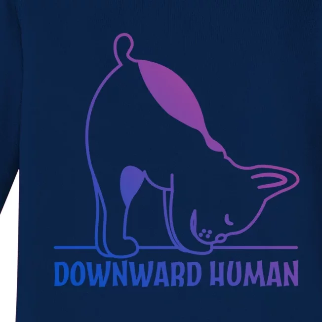 Downward Hu Funny Yoga Dog Lover Meaningful Gift Baby Long Sleeve Bodysuit