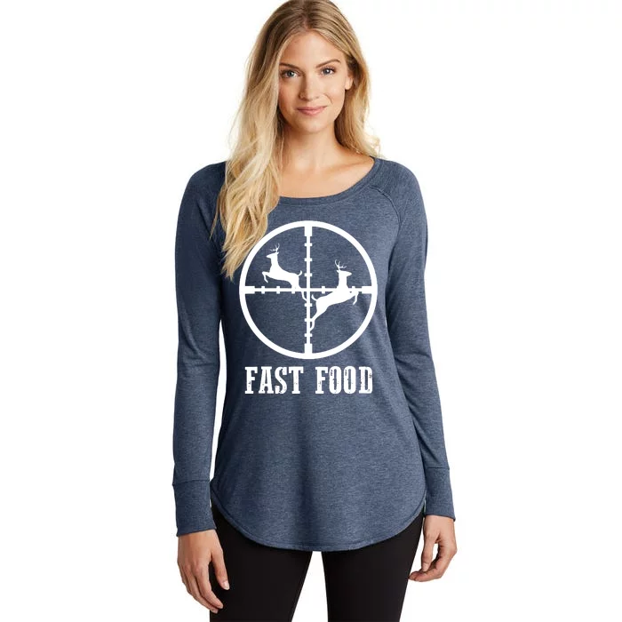 Deer Hunting Funny Hunter Fast Food Gift Women's Perfect Tri Tunic Long Sleeve Shirt