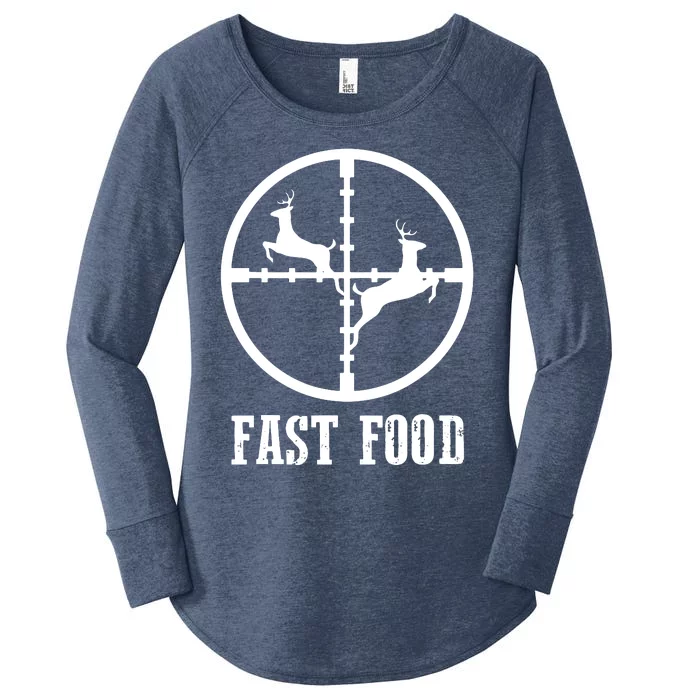 Deer Hunting Funny Hunter Fast Food Gift Women's Perfect Tri Tunic Long Sleeve Shirt