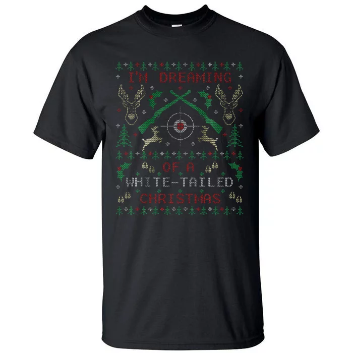 Deer Hunting Funny Ugly Christmas Sweater Party Tall T-Shirt