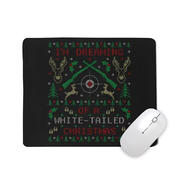 Deer Hunting Funny Ugly Christmas Sweater Party Mousepad