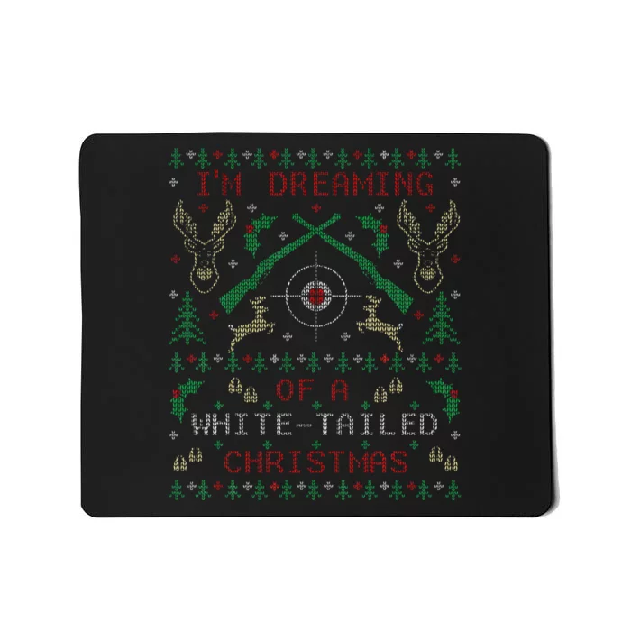 Deer Hunting Funny Ugly Christmas Sweater Party Mousepad