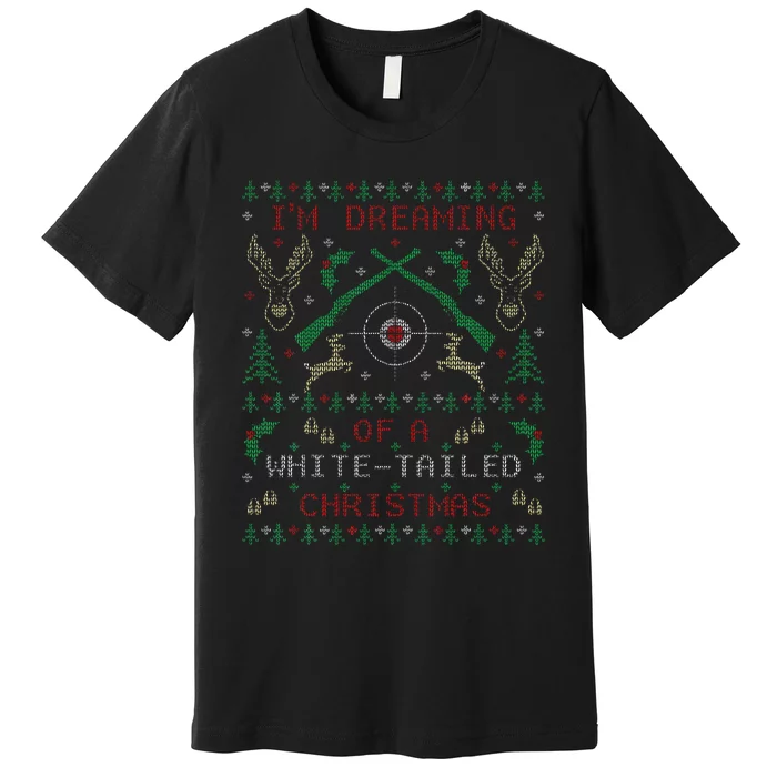 Deer Hunting Funny Ugly Christmas Sweater Party Premium T-Shirt