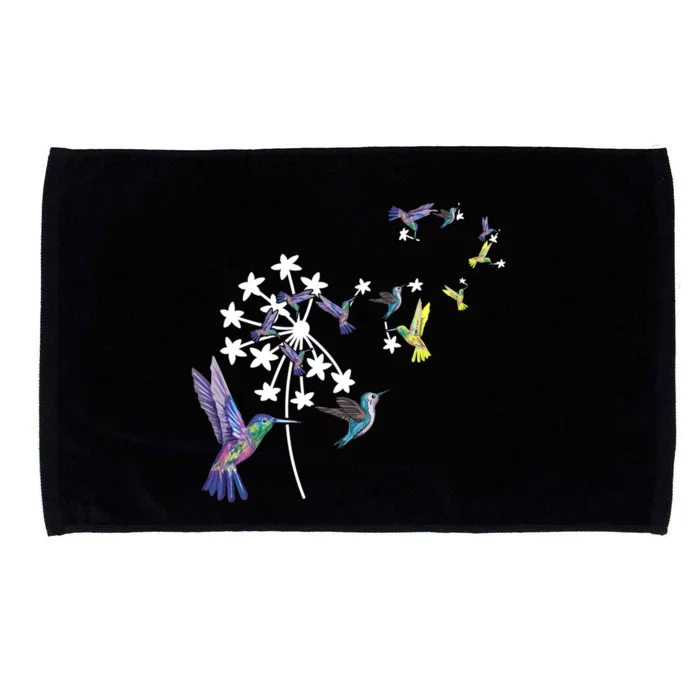 Dandelion Hummingbird Flower For Birdwatcher Herbalist Gift Microfiber Hand Towel