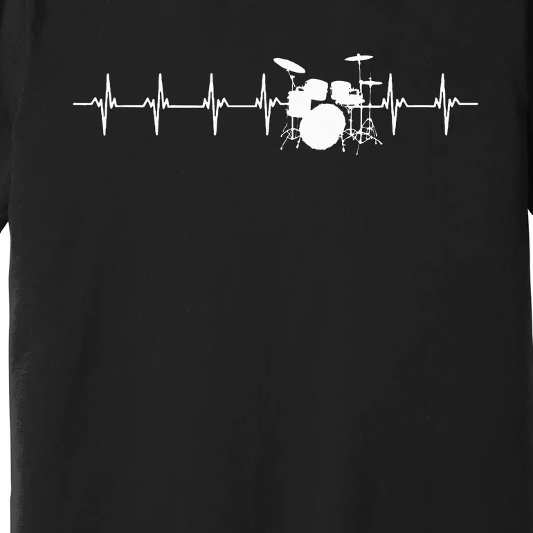 Drums Heartbeat For Drummers & Percussionists Drum Design Premium T-Shirt