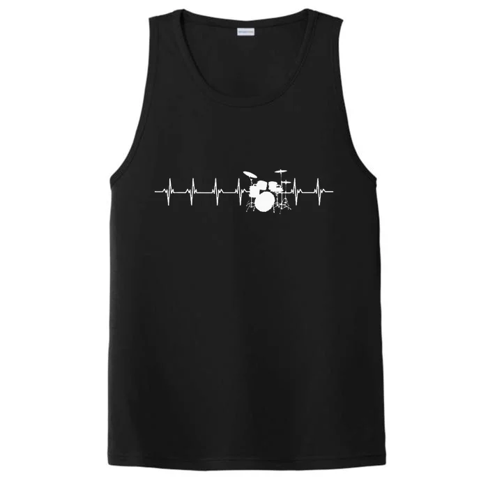 Drums Heartbeat For Drummers & Percussionists Drum Design Performance Tank