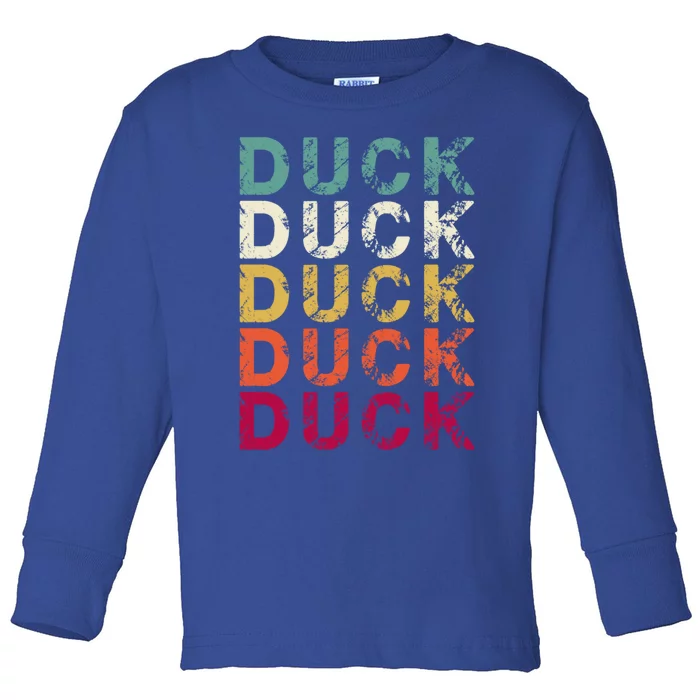 Duck Hunting Funny Retro Style Gift Toddler Long Sleeve Shirt