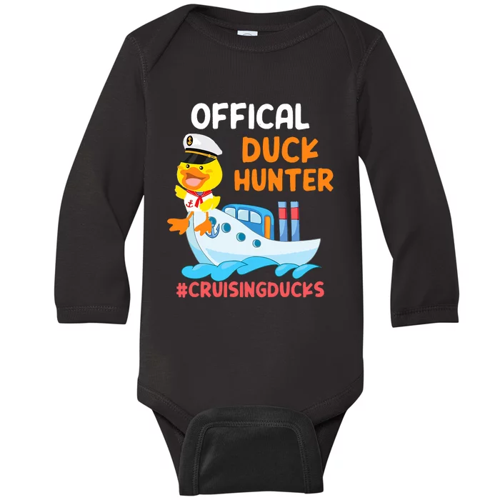 Duck Hunter Funny Duck Cruising Cruise Baby Long Sleeve Bodysuit