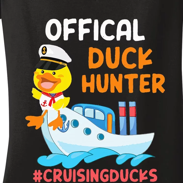 Duck Hunter Funny Duck Cruising Cruise Women's V-Neck T-Shirt