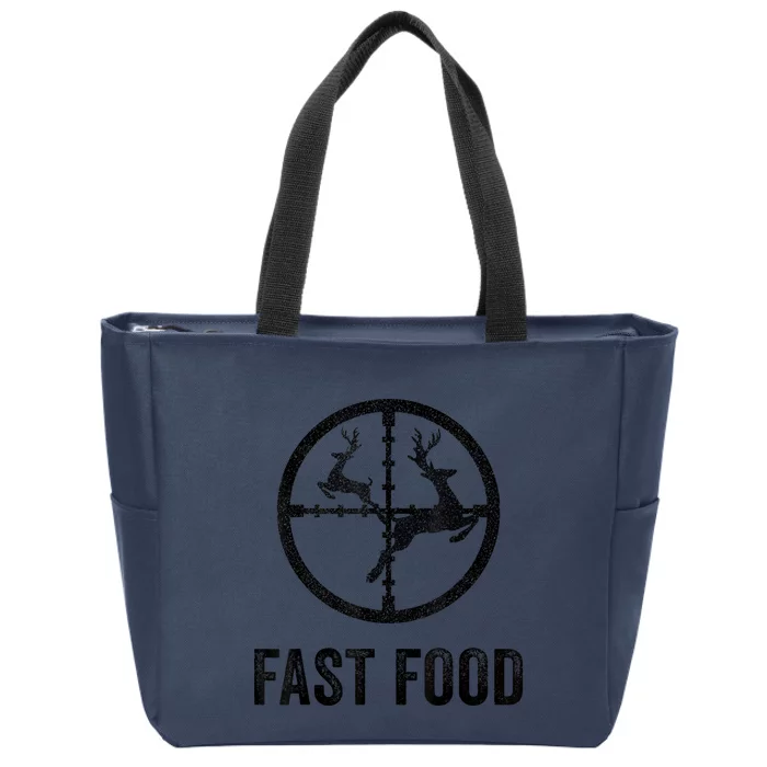 Deer Hunting Funny Hunter Gun Deer Fast Food Zip Tote Bag