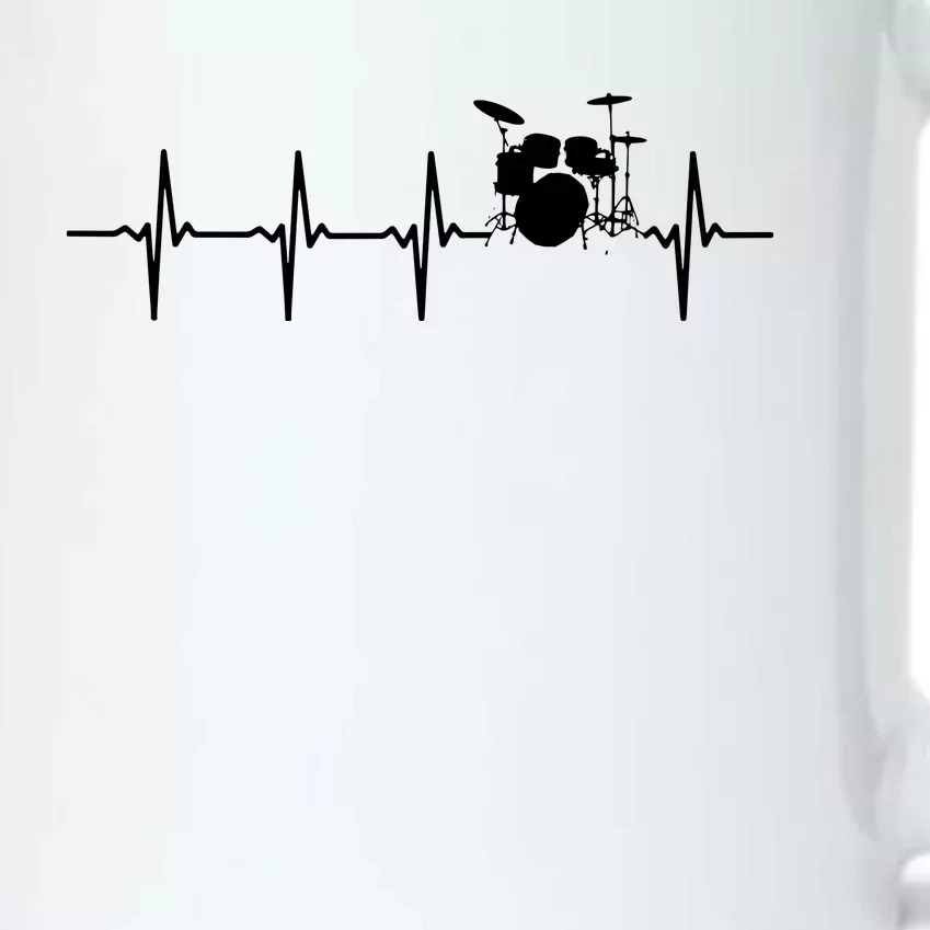 Drums Heartbeat For Drummers Percussionists Black Color Changing Mug