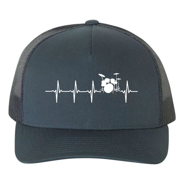 Drums Heartbeat For Drummers Percussionists Yupoong Adult 5-Panel Trucker Hat