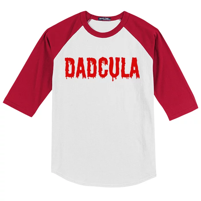 Dadcula Halloween For Dads Funnys Black Vampire Kids Colorblock Raglan Jersey