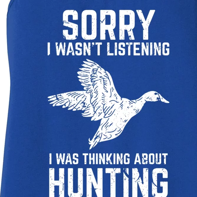 Duck Hunting Funny Gift For Duck And Goose Hunters Gift Women's Racerback Tank